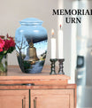 10-inch classic bell urn for adult ashes with engraved names