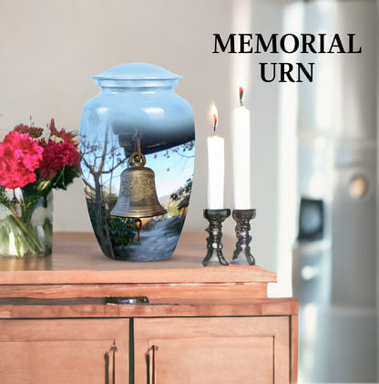 10-inch classic bell urn for adult ashes with engraved names