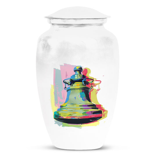 Classic 10-inch bell urn for adult female burial.