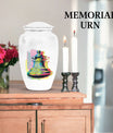 Classic 10-inch bell urn for adult female burial.