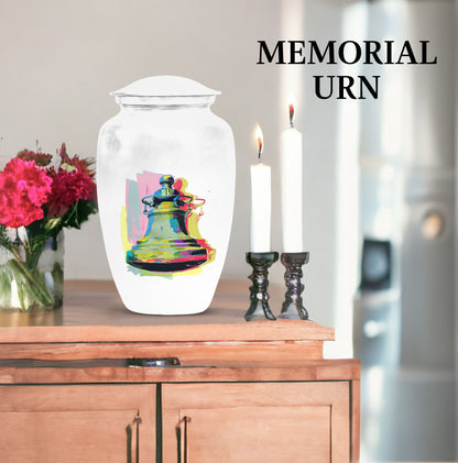 Classic 10-inch bell urn for adult female burial.