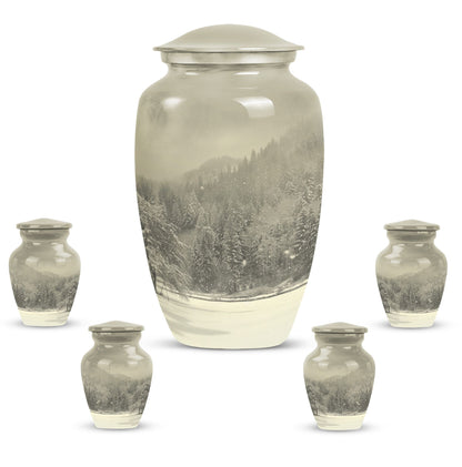 mountain winter urn