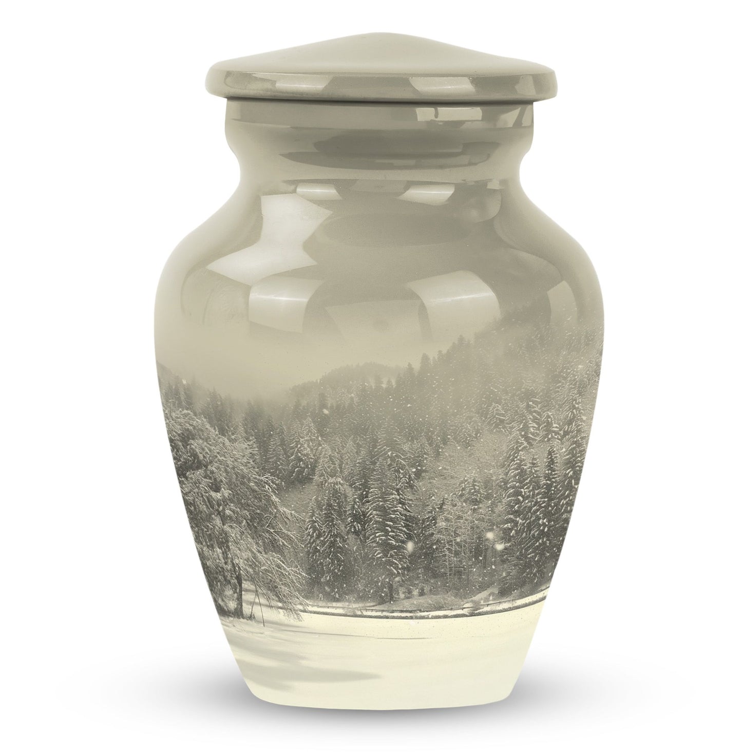 mountain winter urn