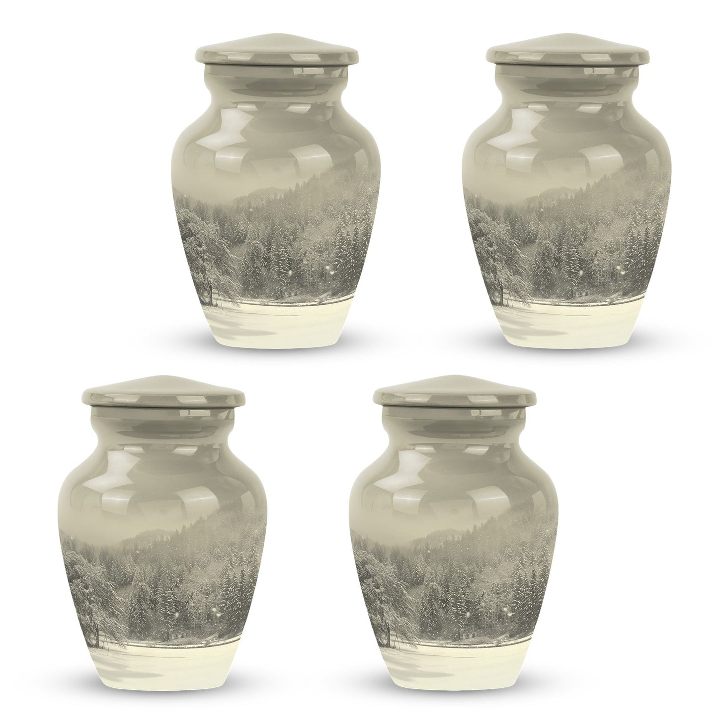 mountain winter urn