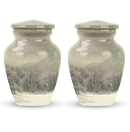 mountain winter urn