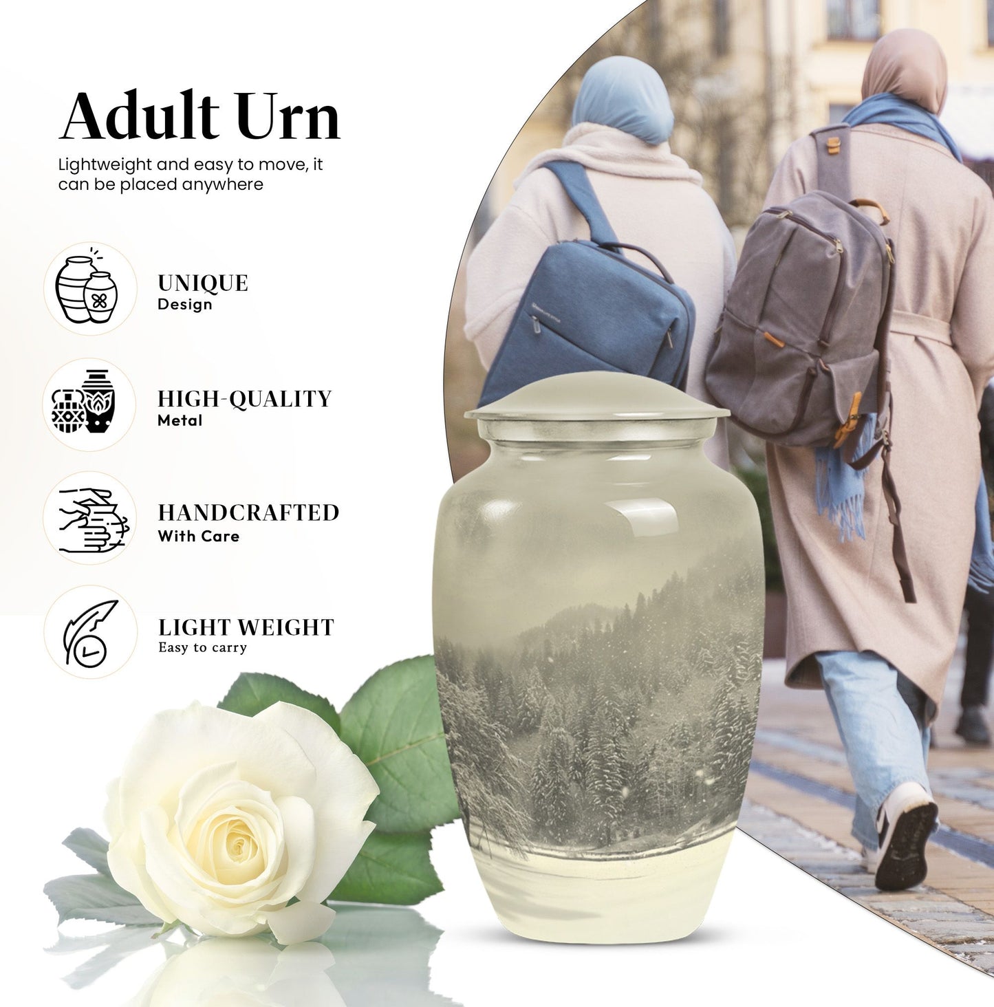 mountain winter urn