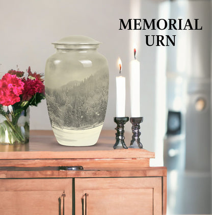 mountain winter urn