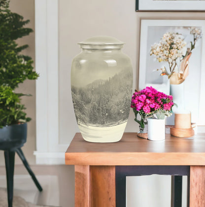 mountain winter urn