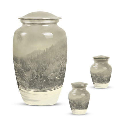 mountain winter urn