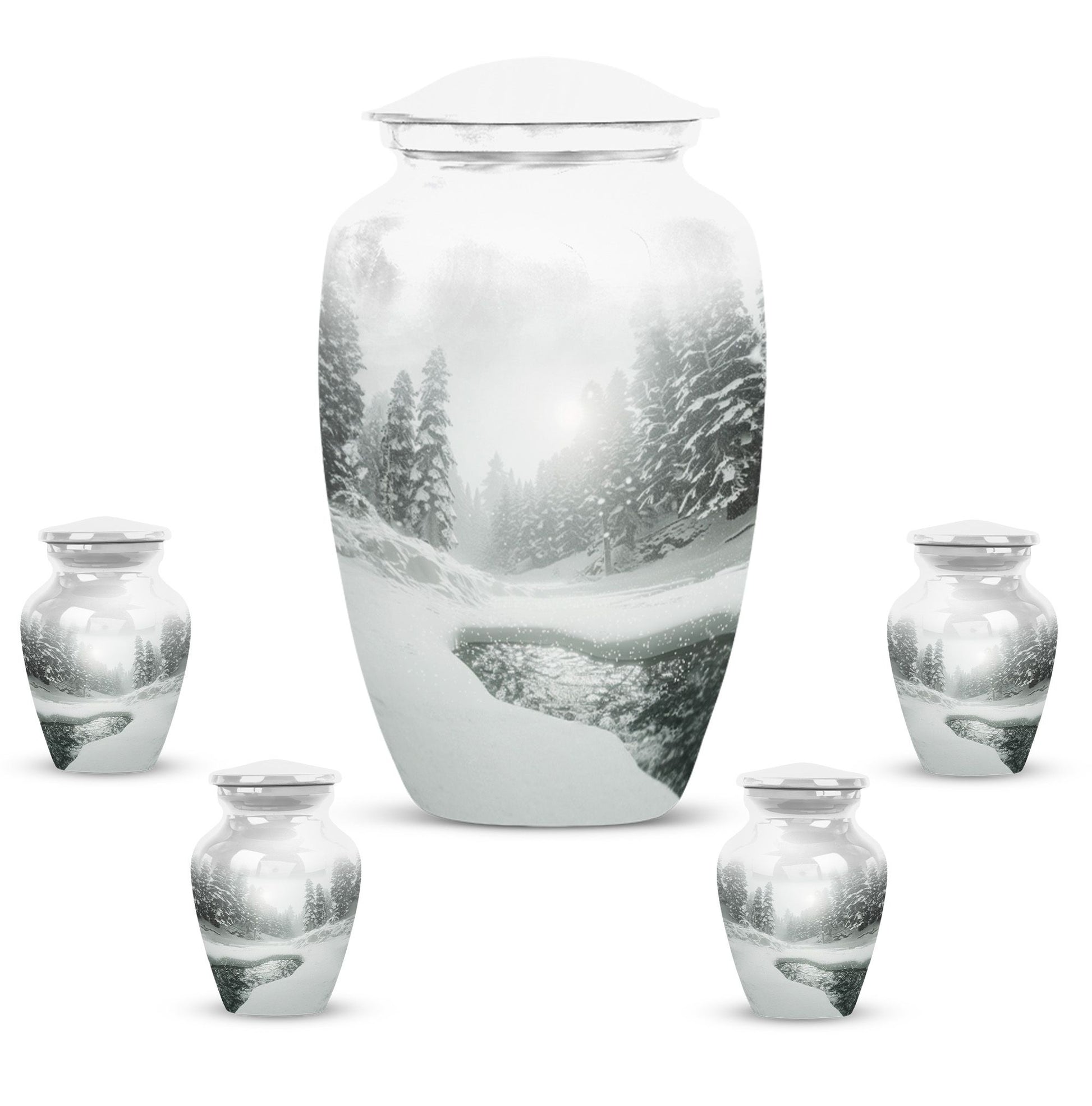 mountain winter urn for human ashes