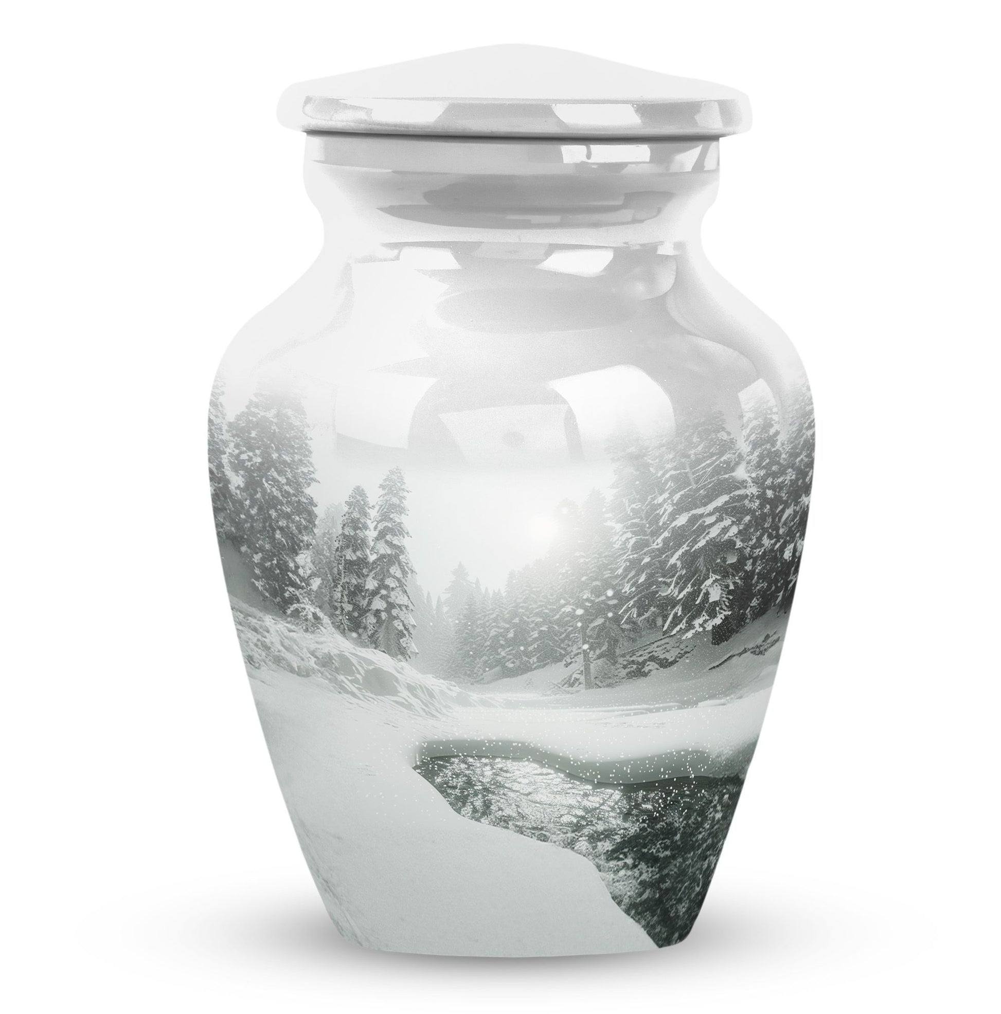 mountain winter urn for human ashes