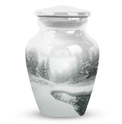 mountain winter urn for human ashes