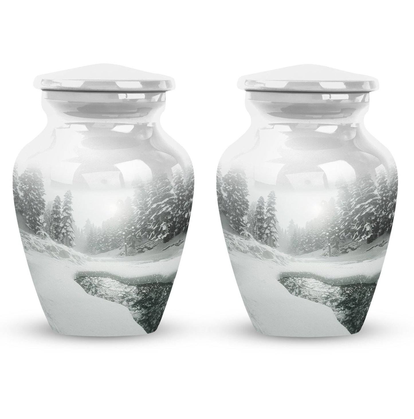 mountain winter urn for human ashes