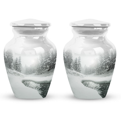 mountain winter urn for human ashes