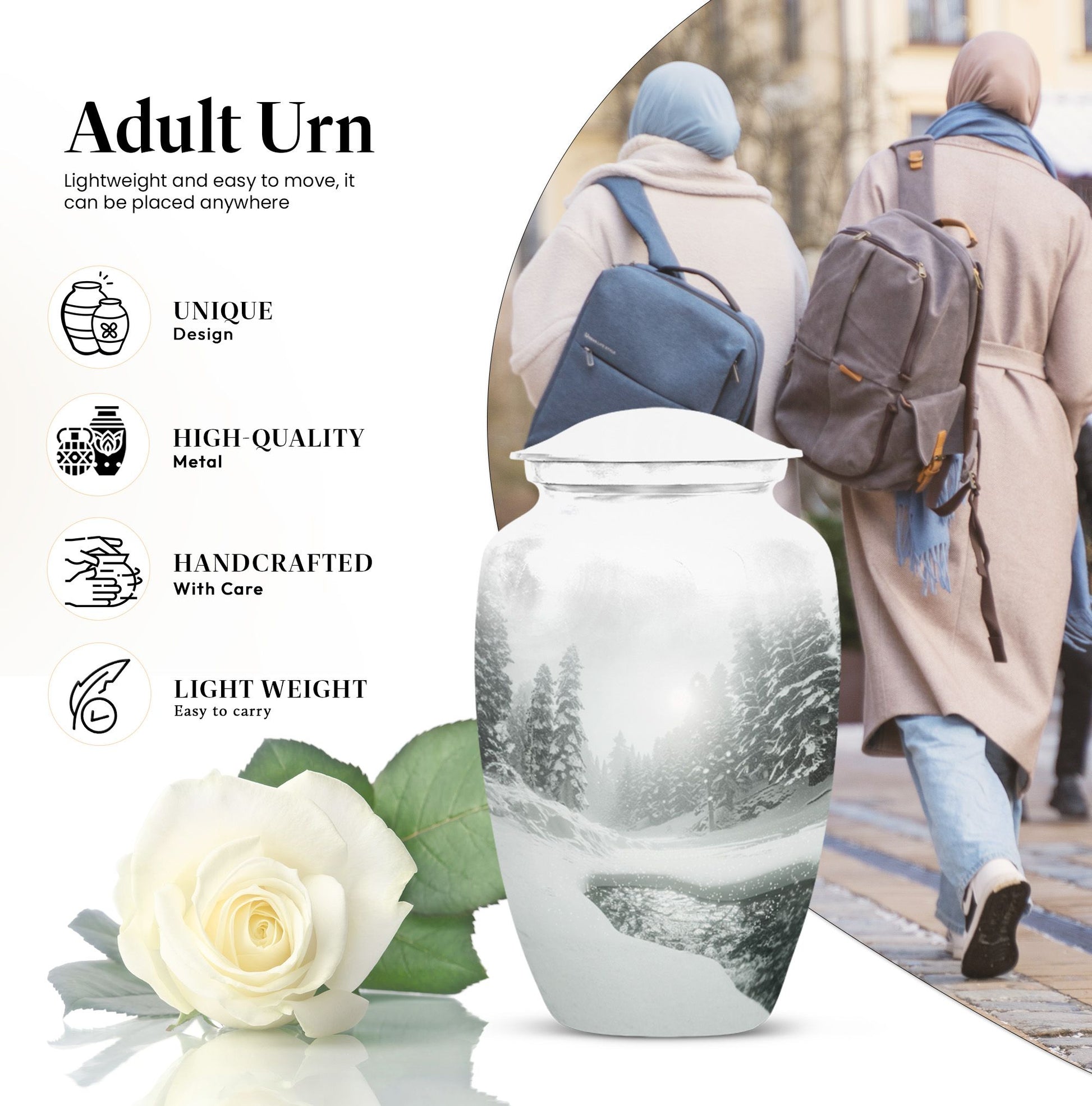 mountain winter urn for human ashes