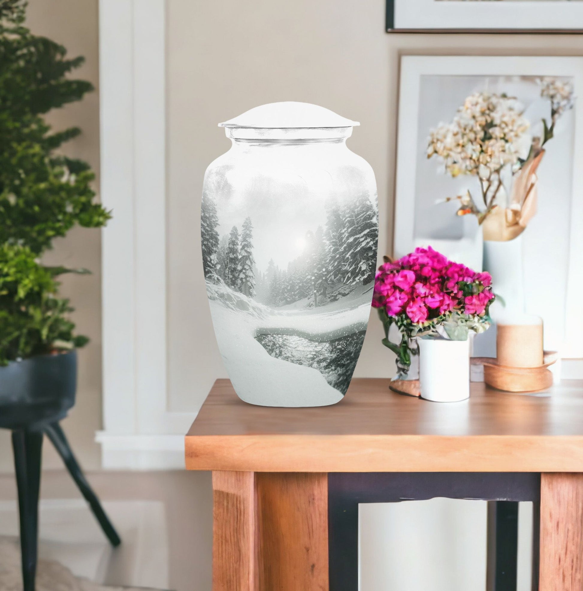 mountain winter urn for human ashes