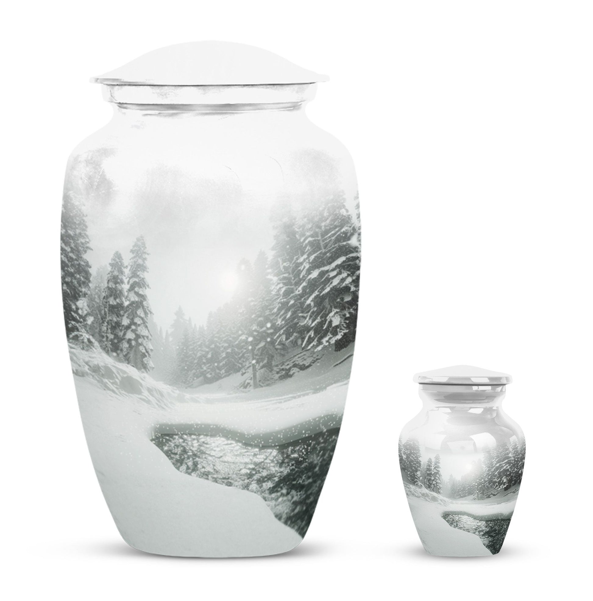 mountain winter urn for human ashes