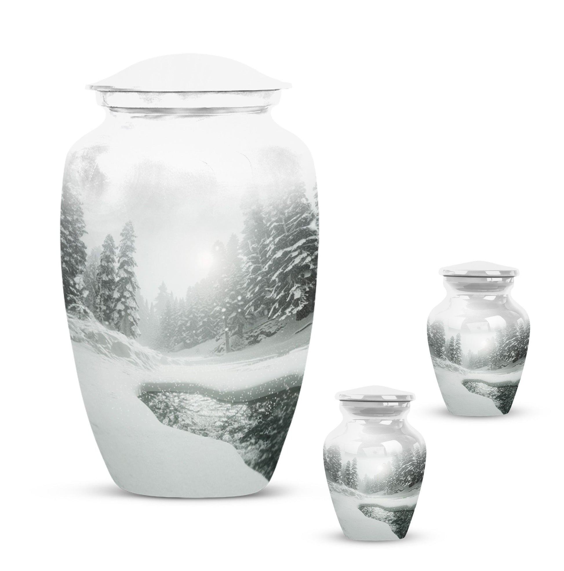 mountain winter urn for human ashes