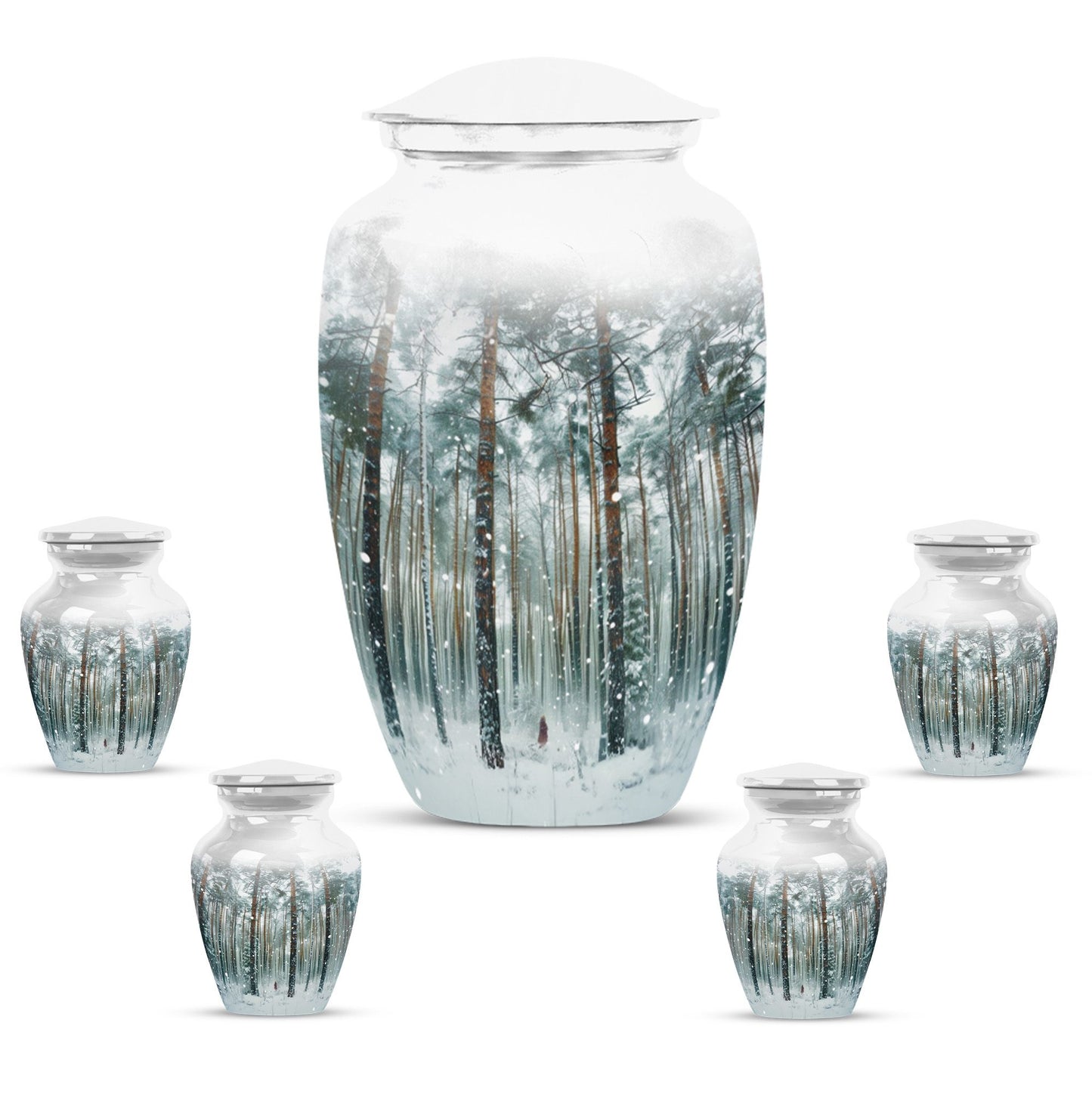 mountain winter urn for adult ashes.