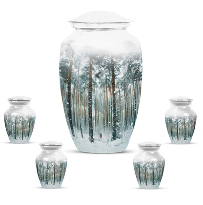 mountain winter urn for adult ashes.