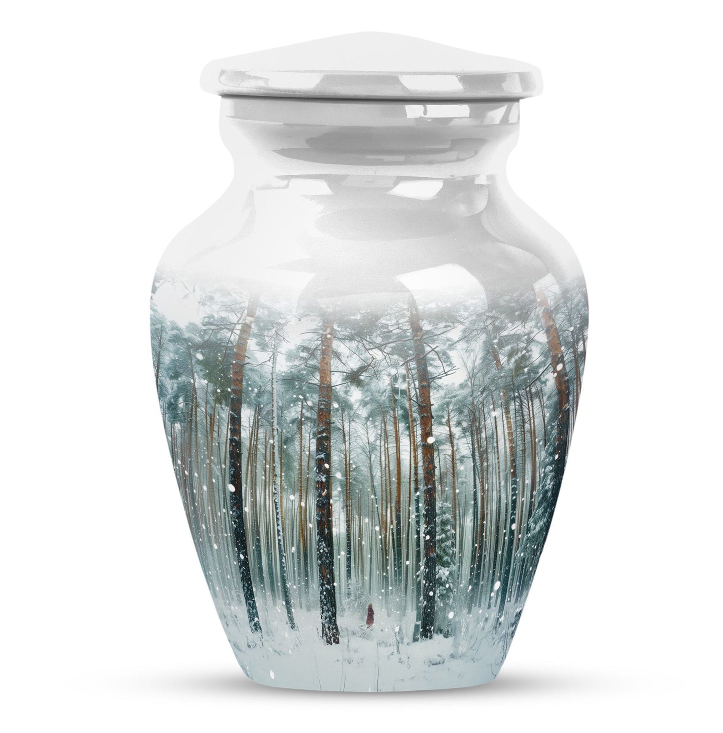 mountain winter urn for adult ashes.