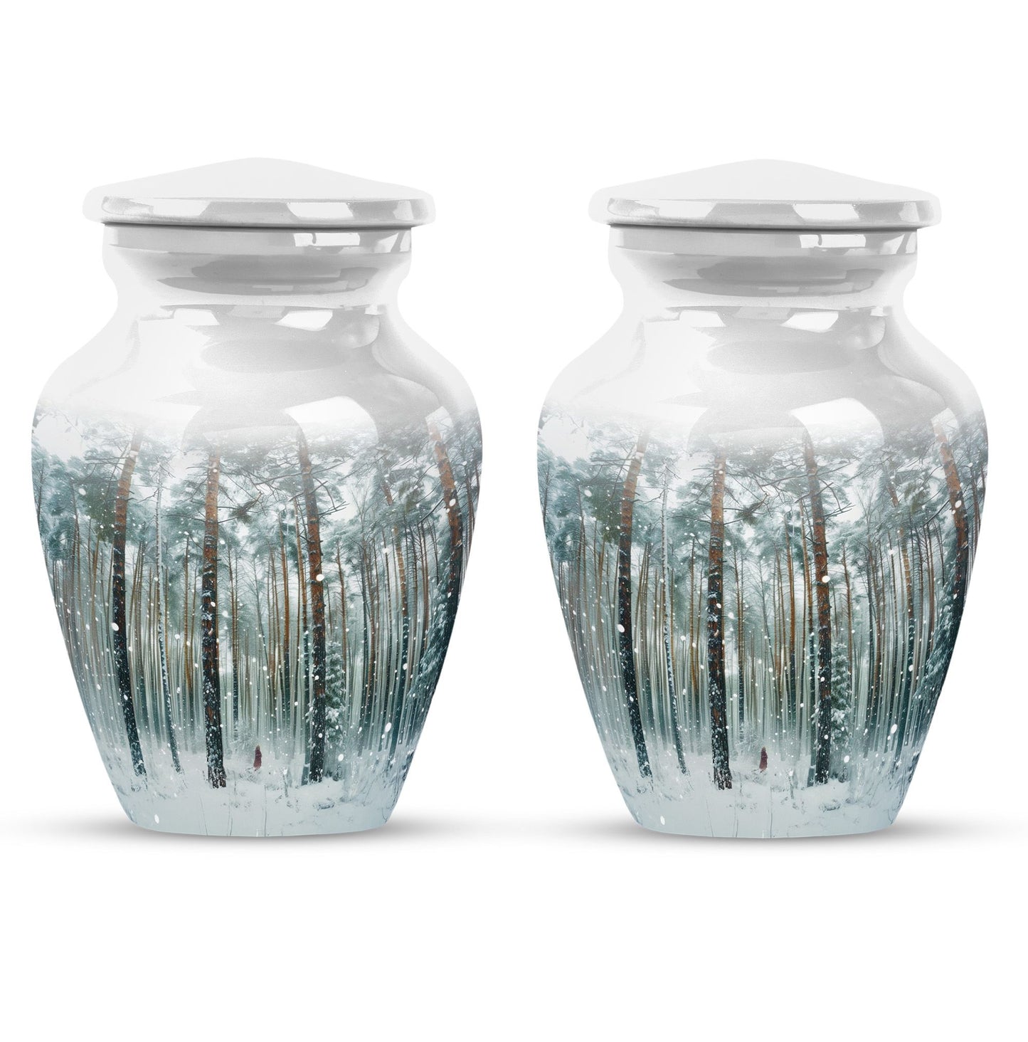mountain winter urn for adult ashes.