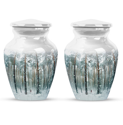 mountain winter urn for adult ashes.