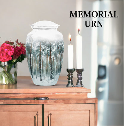 mountain winter urn for adult ashes.