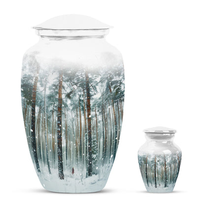 mountain winter urn for adult ashes.
