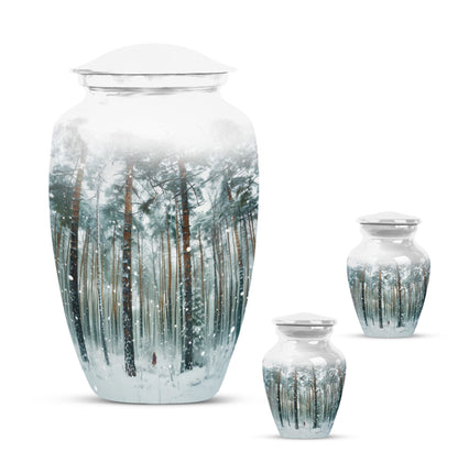 mountain winter urn for adult ashes.