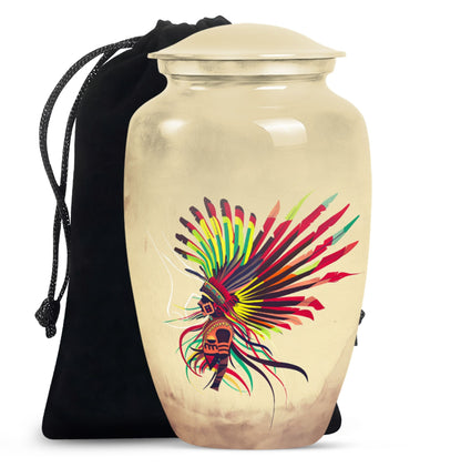 classic native American urn large metal funeral memorial urn