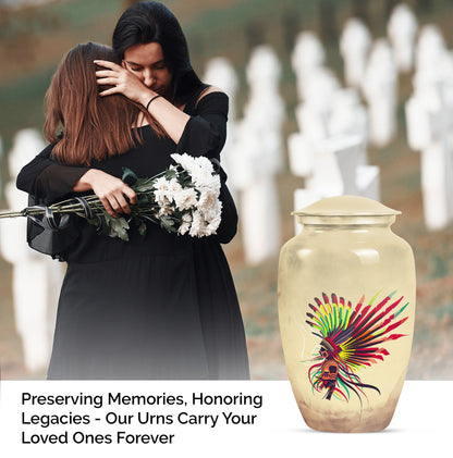 classic native American urn large metal funeral memorial urn