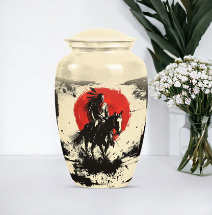 Native American aluminium urn