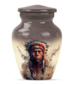 Classic Native American Aluminium Urn for burial customs.