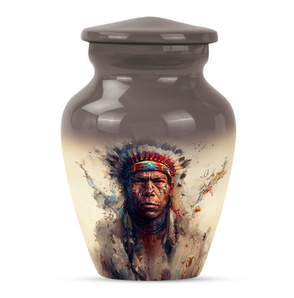Classic Native American Aluminium Urn for burial customs.