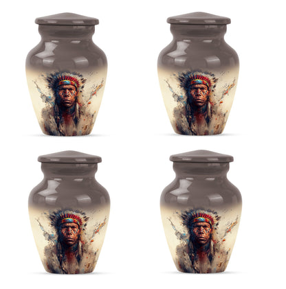 Classic Native American Aluminium Urn for burial customs.