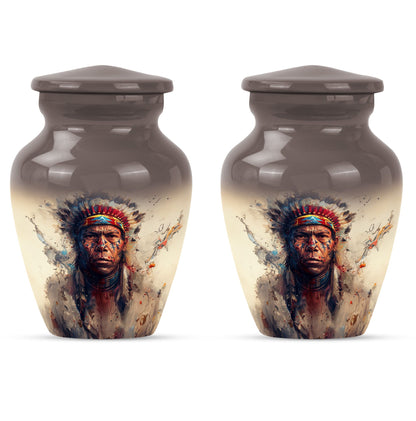 Classic Native American Aluminium Urn for burial customs.