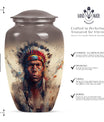 Classic Native American Aluminium Urn for burial customs.