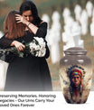 Classic Native American Aluminium Urn for burial customs.