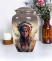 Classic Native American Aluminium Urn for burial customs.