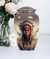 Classic Native American Aluminium Urn for burial customs.