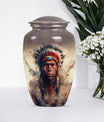 Classic Native American Aluminium Urn for burial customs.