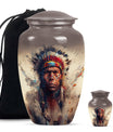 Classic Native American Aluminium Urn for burial customs.