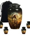 Classic 10 inch Native American urn for adult male cremation