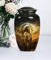 Classic 10 inch Native American urn for adult male cremation
