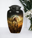 Classic 10 inch Native American urn for adult male cremation
