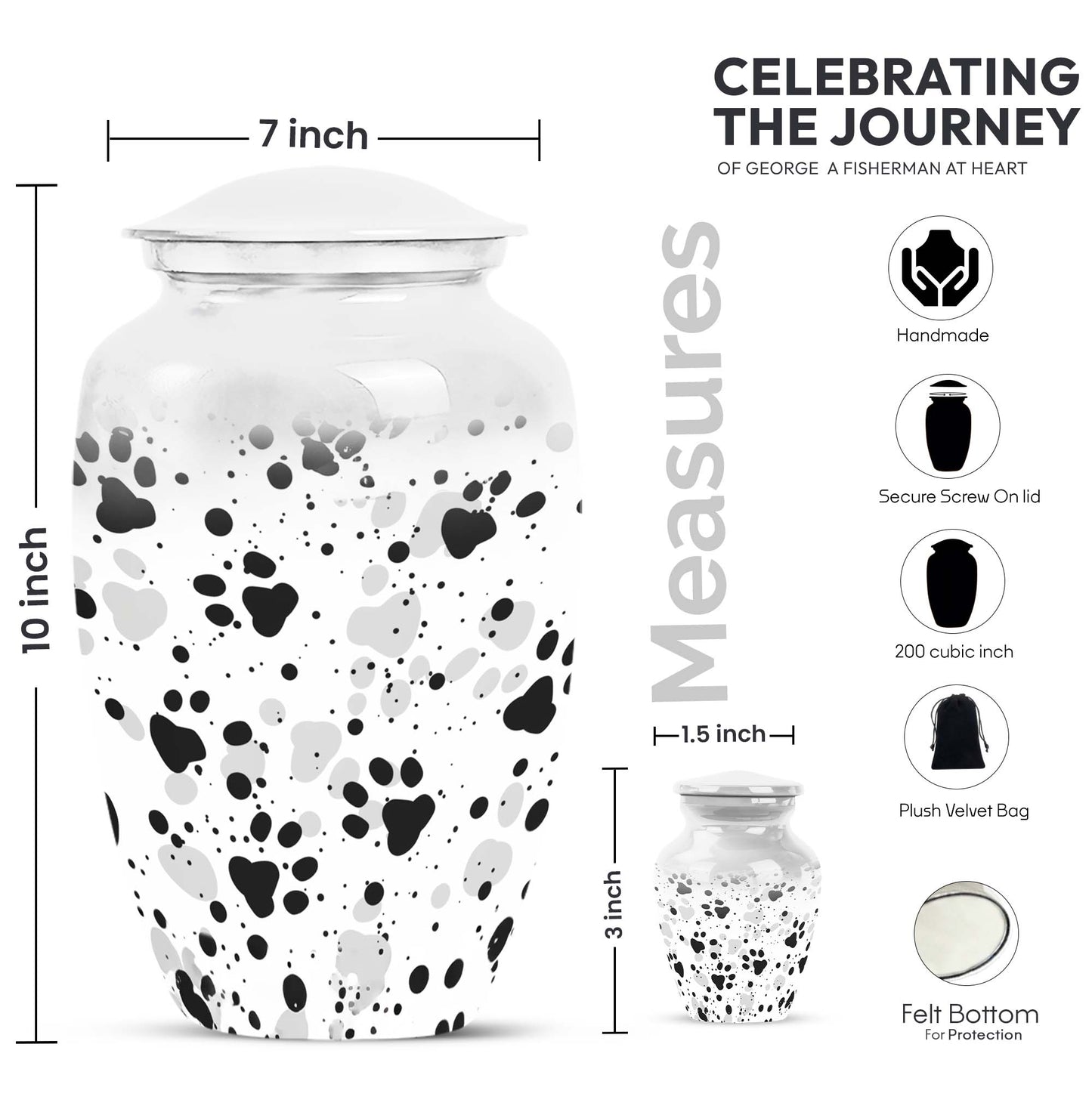 Classic PAWS cremation urn for women's ashes