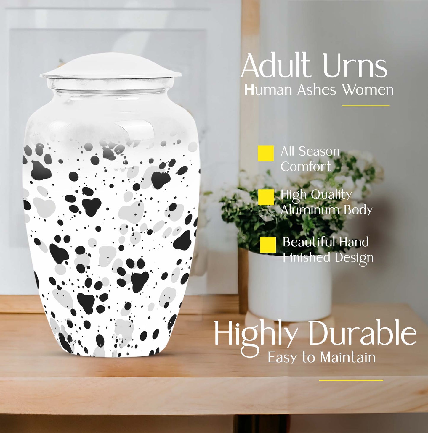 Classic PAWS cremation urn for women's ashes
