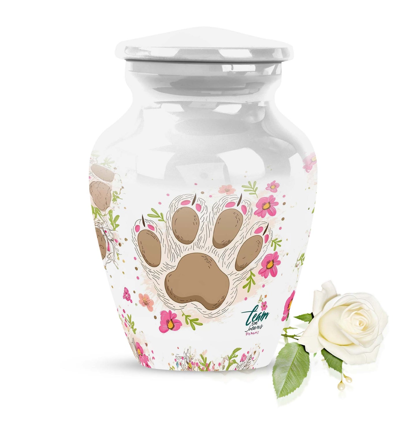 Classic 10-inch PAWS Urn, personalized cremation urn.