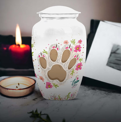 Classic 10-inch PAWS Urn, personalized cremation urn.